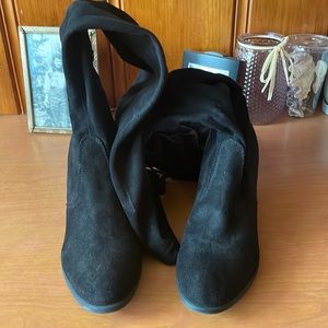 Black thigh high booties